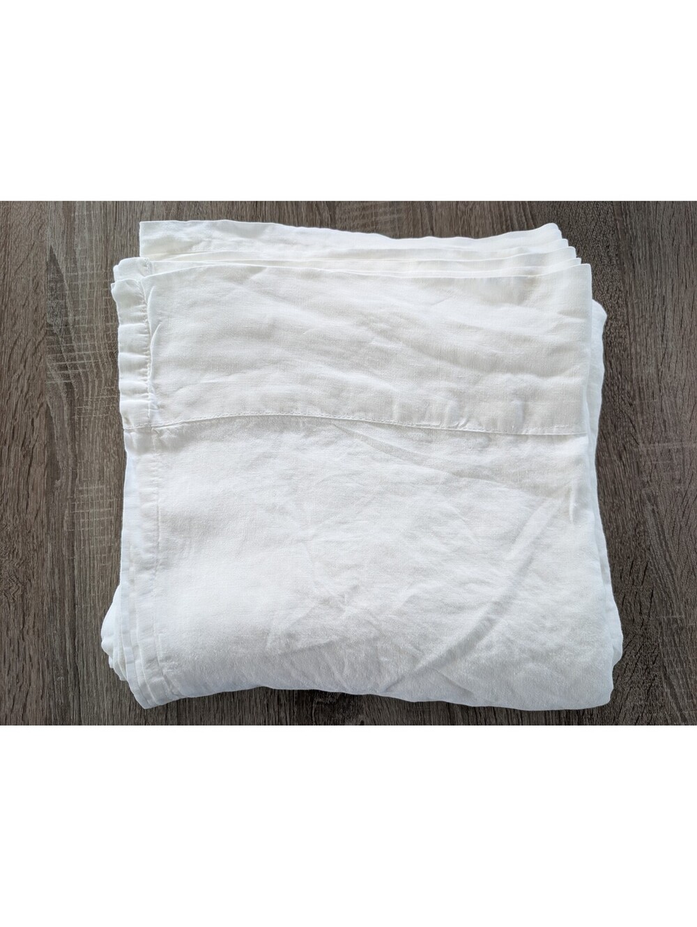Restoration Hardware 100% Linen White Flat Sheet King Bex Size